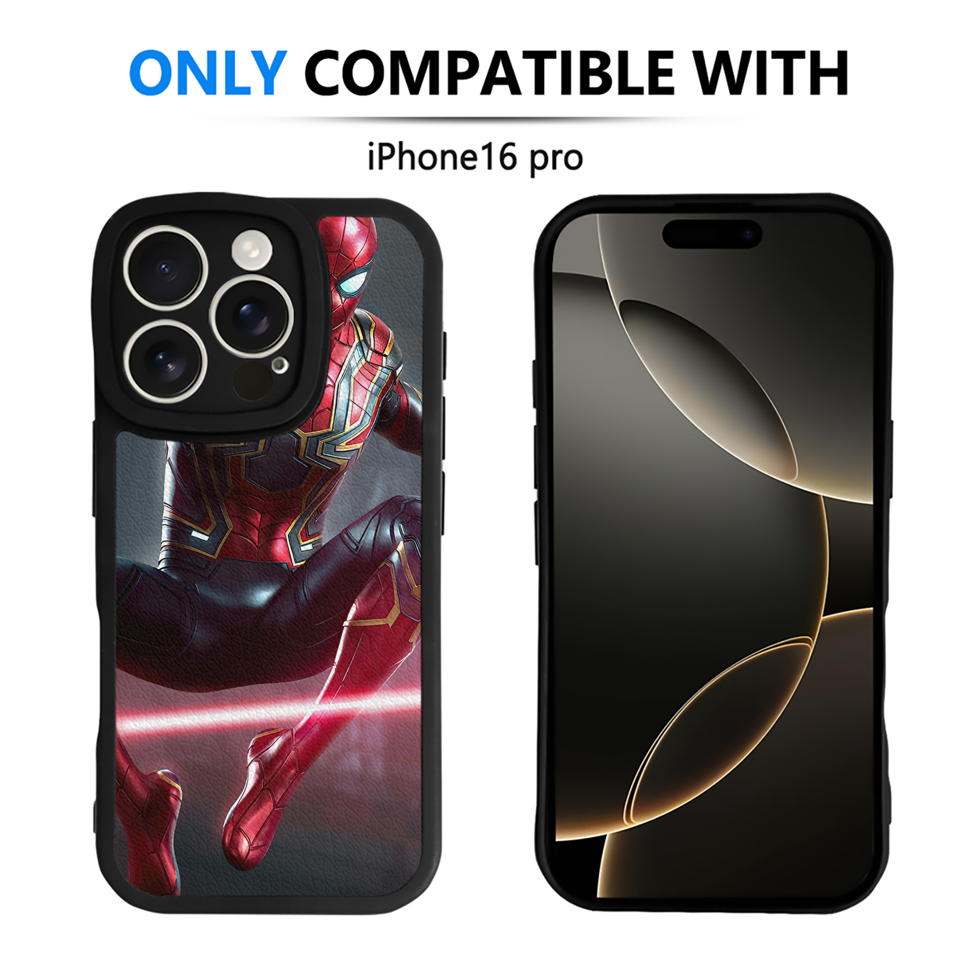 （画像用） Spider Man スパイダーマン 【iPhone 16シリーズ対応】シリコンスマホケース（レザー調） 材質：シリコン